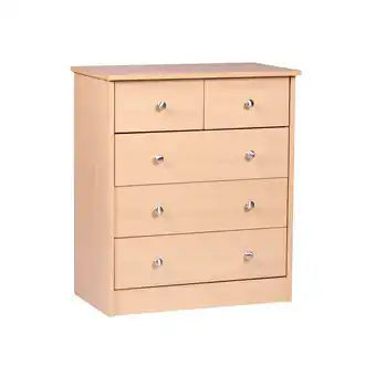 Netto Marken-Discount WOHNLING Kommode Buche 60 x 70 x 35 cm Sideboard Anrichte mit 5 Schubladen Angebot