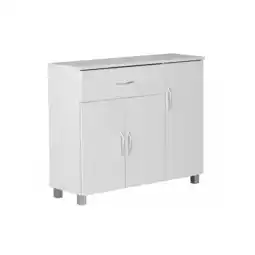 Netto Marken-Discount WOHNLING Sideboard Weiss 90 x 75 cm mit 3 Türen & 1 Schublade Angebot