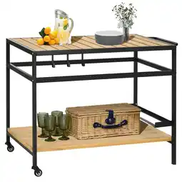 Netto Marken-Discount Outsunny Servierwagen Stahl, Tannenholz Angebot