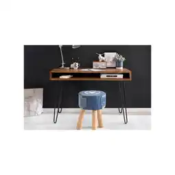 Netto Marken-Discount WOHNLING Schreibtisch BAGLI Massivholz Braun 110 x 60 x 76 cm Angebot