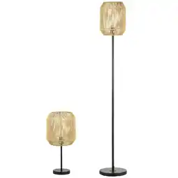 Netto Marken-Discount HOMCOM Stehlampen-Set Rattan, Papier Schnur Angebot