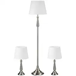 Netto Marken-Discount HOMCOM Stehlampen-Set Eisen, Polyester in Leinenoptik Angebot