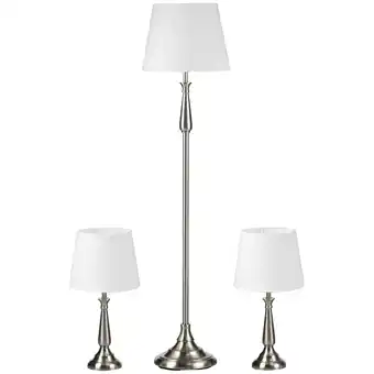 Netto Marken-Discount HOMCOM Stehlampen-Set Eisen, Polyester in Leinenoptik Angebot