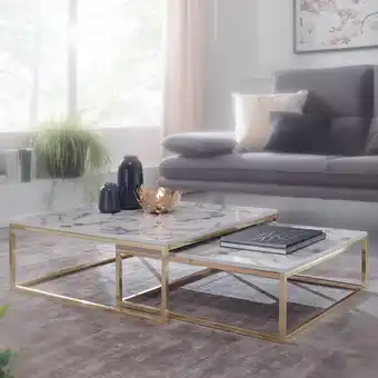 Netto Marken-Discount WOHNLING Design Couchtisch 2er Set Weiß flach Angebot