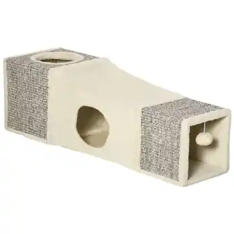 Netto Marken-Discount PawHut Katzentunnel Spanplatte, Flusen, Sisal Angebot