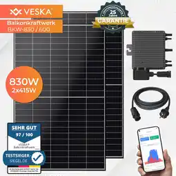 Netto Marken-Discount Balkonkraftwerk 830 W / 600 W Photovoltaik Solaranlage Steckerfertig Angebot