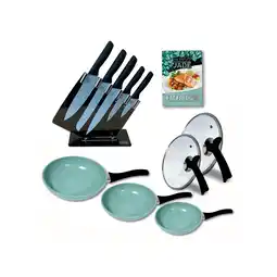 Netto Marken-Discount Starlyf Küchenstarterset - Pfannenset - Messerset Jade Set of 5 + Jade Knife Angebot