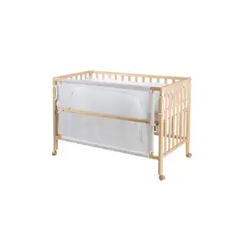 Netto Marken-Discount roba Room Bed 'safe asleep ', ca. 60 x 120 cm 'Sternenzauber', Beistellbett inkl. Ausstattung, natur Angebot