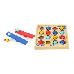 Netto Marken-Discount Tooky Toy Fisch-Tauchspiel TF980 aus Holz 19-teilig fliegende Fische Sprungbrett bunt Angebot