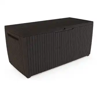Netto Marken-Discount Keter Kissenbox Sitztruhe Gartenbox Springwood braun Angebot