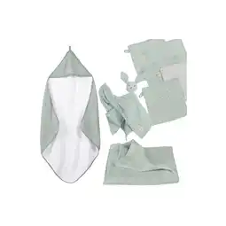 Netto Marken-Discount roba Organic Geschenkset 'Lil Planet' frosty green, Handtuch, Waschlappen, Schmusetuch & Decke, GOTS Angebot