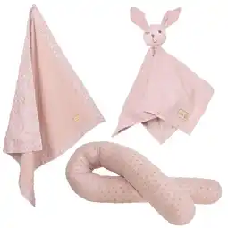 Netto Marken-Discount roba Organic Geschenkset 'Lil Planet' rosa/mauve, Bio-Bettschlange, -Decke & -Schmusetuch Angebot