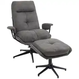 Netto Marken-Discount HOMCOM Relaxsessel mit Hocker Mikrofaser, Stahl Angebot