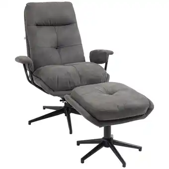 Netto Marken-Discount HOMCOM Relaxsessel mit Hocker Mikrofaser, Stahl Angebot