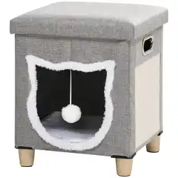 Netto Marken-Discount PawHut Katzenhaus MDF, Leinenimitat (100% Polyester), Plüsch, Sisal Angebot