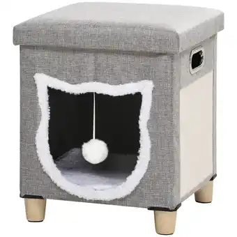 Netto Marken-Discount PawHut Katzenhaus MDF, Leinenimitat (100% Polyester), Plüsch, Sisal Angebot