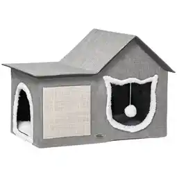 Netto Marken-Discount PawHut Katzenhöhle MDF, Leinenimitat(100% Polyester), Plüsch, Sisal Angebot