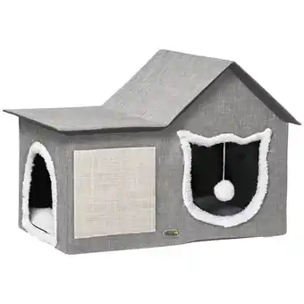 Netto Marken-Discount PawHut Katzenhöhle MDF, Leinenimitat(100% Polyester), Plüsch, Sisal Angebot