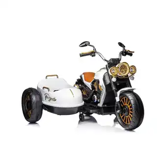 Netto Marken-Discount Chipolino Kinder Elektromotorrad DUO TRON, Beiwagen, Musikfunktion, für 2 Kinder weiß Angebot