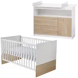 Netto Marken-Discount roba Kinderzimmerset 'Gabriella' inkl. Babybett ca. 70 x 140 cm & breite Wickelkommode, bicolor Angebot