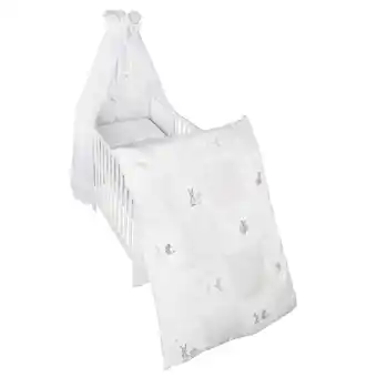 Netto Marken-Discount Kinderbettgarnitur 'Fox & Bunny', 4-tlg, Bettset mit Bettwäsche 100 x 135 cm, Nestchen & Himmel Angebot