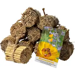 Netto Marken-Discount dobar green label Schilfrohrhalme-Set plus Samenmischung Bienenschmaus Angebot