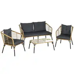 Netto Marken-Discount Outsunny Gartenmöbel-Set PE-Rattan, Polyester, Stahl Angebot