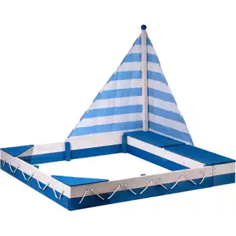 Netto Marken-Discount dobar Sandkasten Maritim mit Segel und Spielzeugkisten Angebot