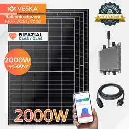 Netto Marken-Discount Balkonkraftwerk 2000W/2000W Bifazial Photovoltaik Solaranlage WIFI Smarte Mini-PV Anlage Angebot