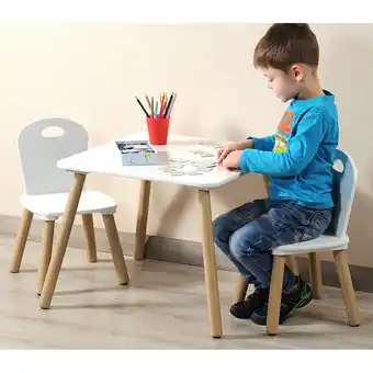 Netto Marken-Discount 1 Kindertisch mit 2 Stühlen, FSC, Farbe: weiß Angebot