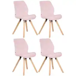 Netto Marken-Discount CLP 4er Set Stuhl Luna Kunststoff I Stoff I Samt I Kunstleder I Lehnstuhl mit Holzgestell Angebot