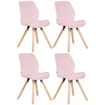 Netto Marken-Discount CLP 4er Set Stuhl Luna Kunststoff I Stoff I Samt I Kunstleder I Lehnstuhl mit Holzgestell Angebot