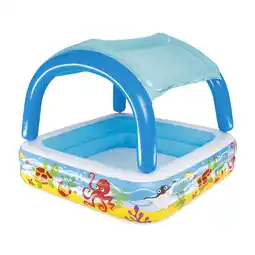 Netto Marken-Discount Bestway Planschbecken mit Sonnenschutzdach 140 x 140 x 114 cm Angebot