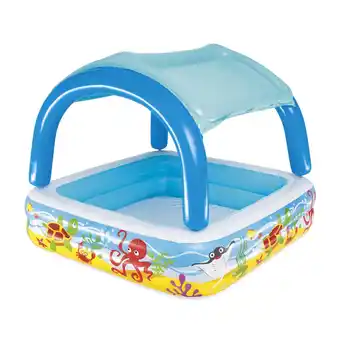 Netto Marken-Discount Bestway Planschbecken mit Sonnenschutzdach 140 x 140 x 114 cm Angebot