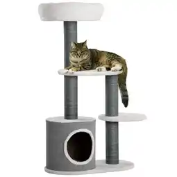 Netto Marken-Discount PawHut Kratzbaum Spanplatte, Plüsch, Jute, Leinenimitat Angebot