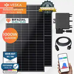 Netto Marken-Discount Balkonkraftwerk 1000/800W Bifazial Photovoltaik Solaranlage WIFI Smarte Mini-PV Anlage Angebot