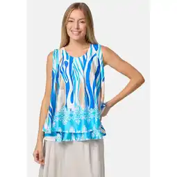 Netto Marken-Discount PM SELECTED Damen Blusentop Sommer Sleeveless Overlay Satin Muster Top PM33 Angebot