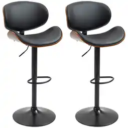 Netto Marken-Discount HOMCOM Barhocker Kunstleder, Stahl, Schaumstoff, Pappelholz Angebot