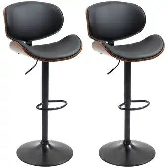 Netto Marken-Discount HOMCOM Barhocker Kunstleder, Stahl, Schaumstoff, Pappelholz Angebot