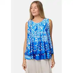 Netto Marken-Discount PM SELECTED Damen Blusentop Sommerlicher Sleeveless Overlay Satin Muster Top PM34 Angebot