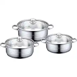 Netto Marken-Discount 6-tlg Edelstahl Kochgeschirr Induktion 26/28/30cm Angebot