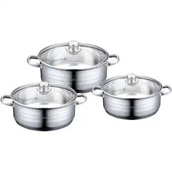 Netto Marken-Discount 6-tlg Edelstahl Kochgeschirr Induktion 26/28/30cm Angebot