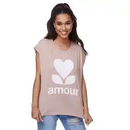 Netto Marken-Discount RAYSHYNE Damen T-Shirt mit modischem Aufdruck Amour in Einheitsgröße RS01 Angebot