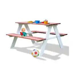 Netto Marken-Discount Coemo Picknicktisch Holz Kindersitzgruppe Weiß / Teak Angebot