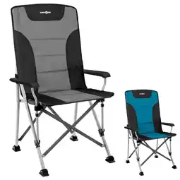 Netto Marken-Discount BRUNNER Campingstuhl Hochlehner Raptor High Back Klappstuhl Verstellbar 120 kg Farbe: Schwarz/Blau Angebot