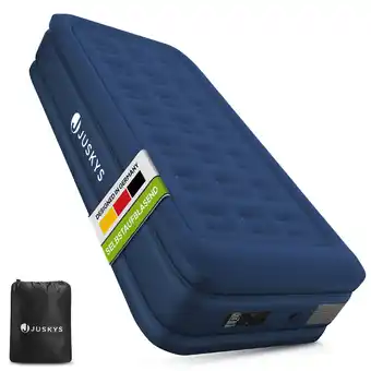 Netto Marken-Discount Juskys Luftmatratze Sapri M in Blau - 1 Personen Luftbett selbstaufblasend - integrierter Pumpe Angebot