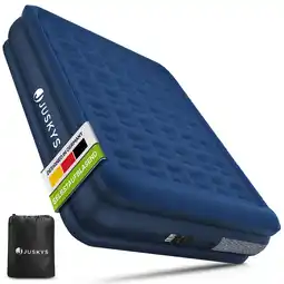 Netto Marken-Discount Juskys Luftmatratze Sapri L in Blau - 2 Personen Luftbett selbstaufblasend - integrierter Pumpe Angebot