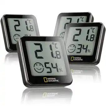 Netto Marken-Discount NATIONAL GEOGRAPHIC Thermo-Hygrometer Tempy 4er-Set Angebot