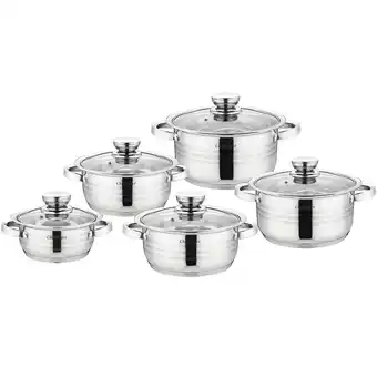 Netto Marken-Discount 10-tlg Edelstahl Induktion Kochtopf Topf mit Deckel Angebot