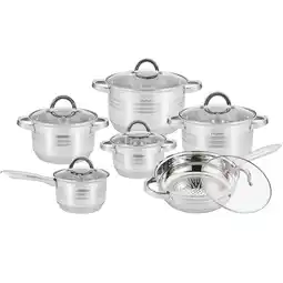 Netto Marken-Discount 12-tlg Edelstahl Kochgeschirrset Deckel Induktion Kochtopf Topf Angebot